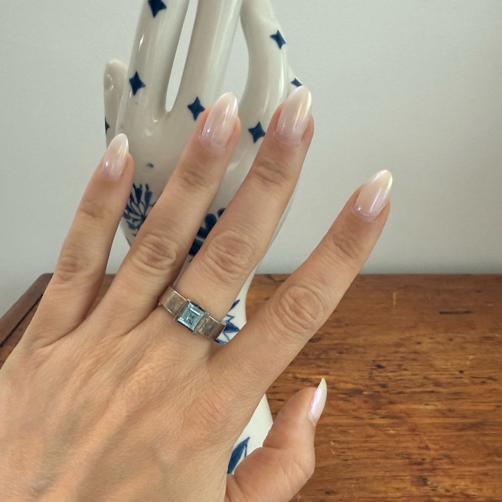 Aquamarine Gemstone Solid Silver Ring